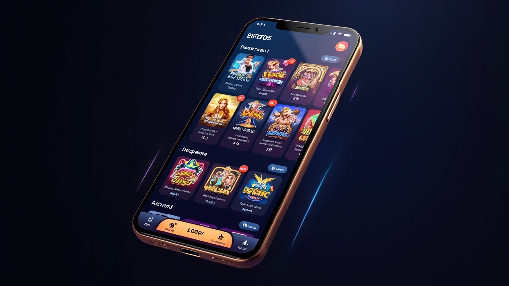 Übersicht über Funktionen der Casino-App auf einem Smartphone